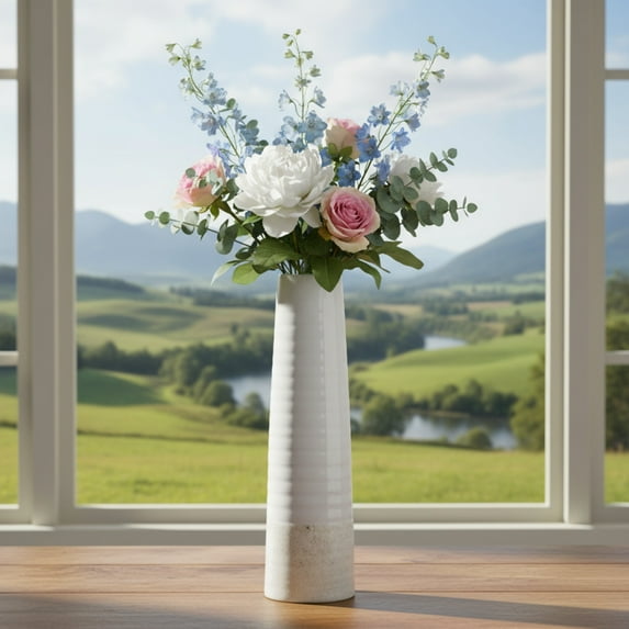 Calliope Ceramic Tall Round Vase