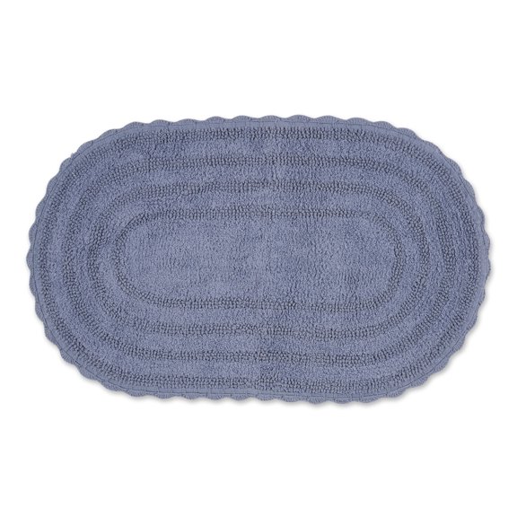 Stonewash Blue Large Oval Crochet Bath Mat