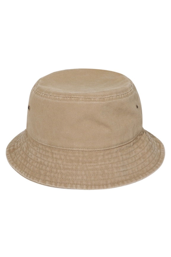 Stonewashed Cotton Bucket hat UV Sun Protection Breathable Beach Holiday Travel-Khaki