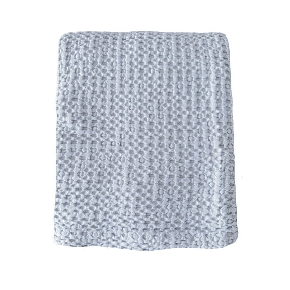Stonewashed Cotton Waffle Bed Blanket Almond Beige / 55"x80"