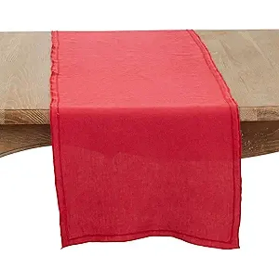 Stonewashed Overlock Edge Table Runner