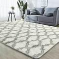 thumbnail image 1 of Stoneway 5.3ft x 7.5ft Shaggy Moroccan Trellis Area Rug, 5.3' X7.5' Soft Fuzzy Area Rug, 1 of 10
