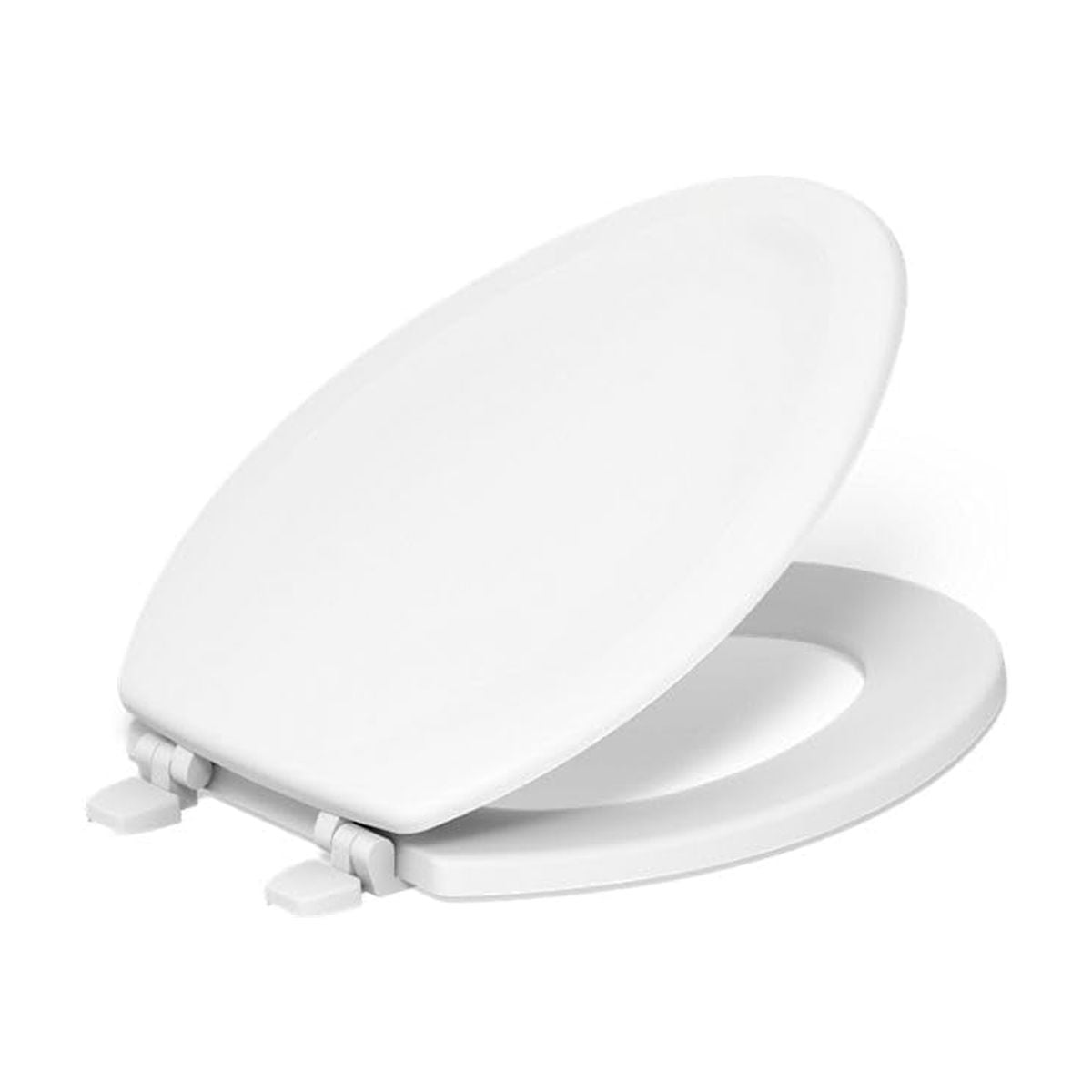 Stonewood Elongated Toilet Seat for Standard Toilets with Color-Matched Plastic Hinges Durable Comfortable Bathroom Accessory White