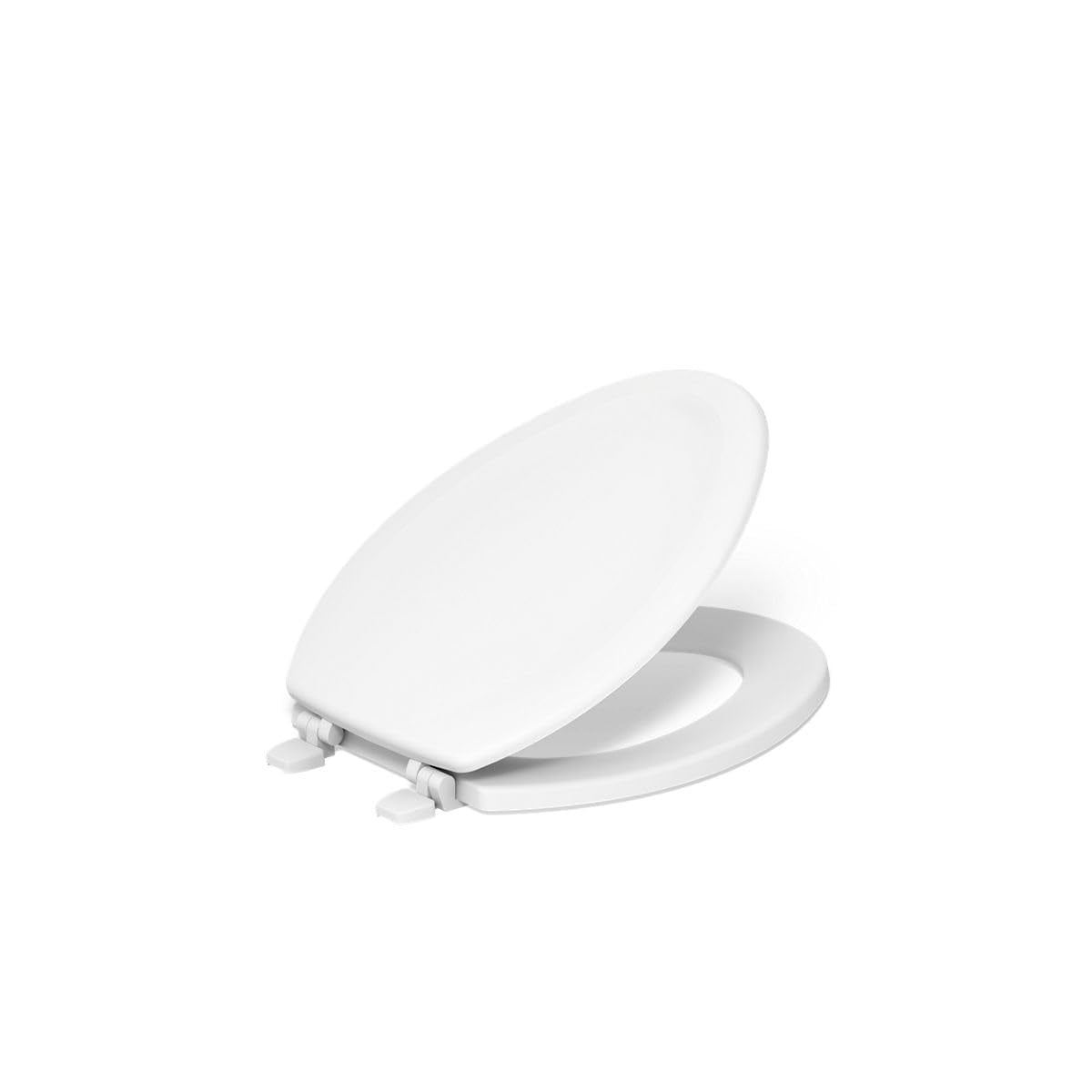 Stonewood Elongated Toilet Seat for Standard Toilets with Color-Matched Plastic Hinges Durable Comfortable Bathroom Accessory White