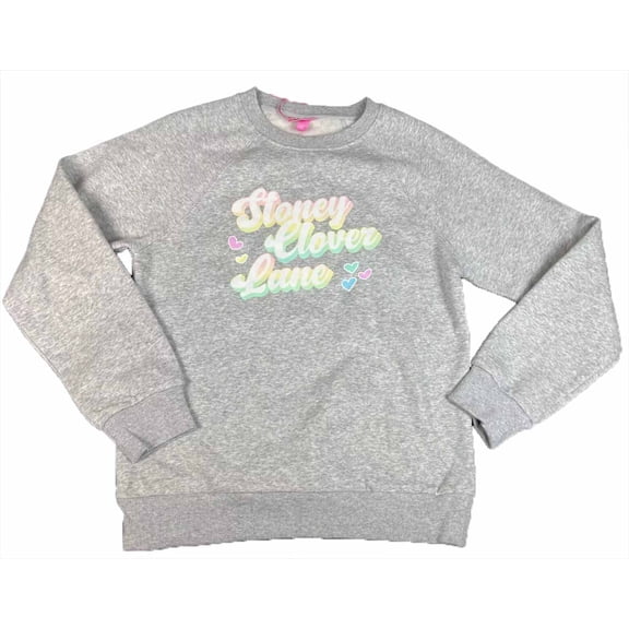 Stoney Clover Lane Women's Large Logo Graphic Sweatshirt - Gray - (Medium)