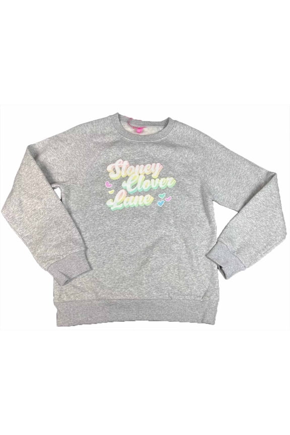 Stoney Clover Lane Women's Large Logo Graphic Sweatshirt - Gray - (Medium)