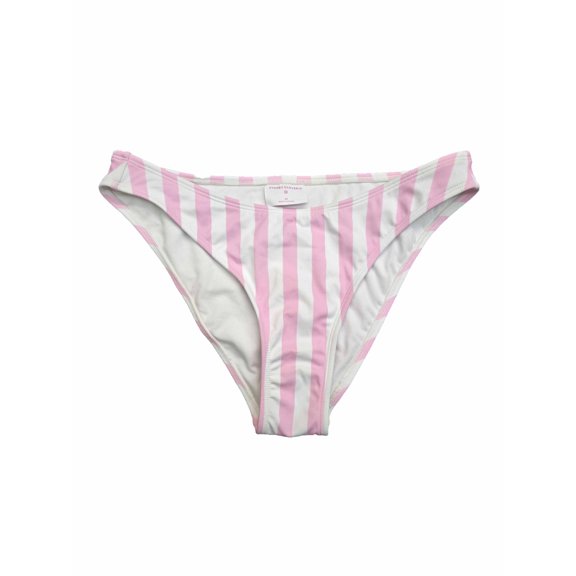 Stoney Clover Lane Women's Scoop Striped Bikini Bottom - Pink/White - (Medium)