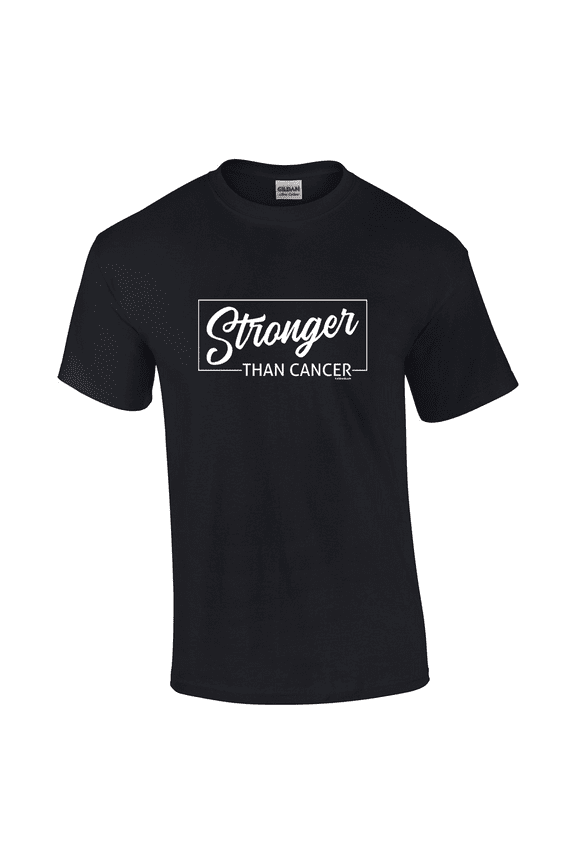 Stonger Than Cancer Inspirational Breast Cancer Awareness Unisex Fight Against Cancer Short Sleeve Unisex Graphic T-Shirt-Black-xl