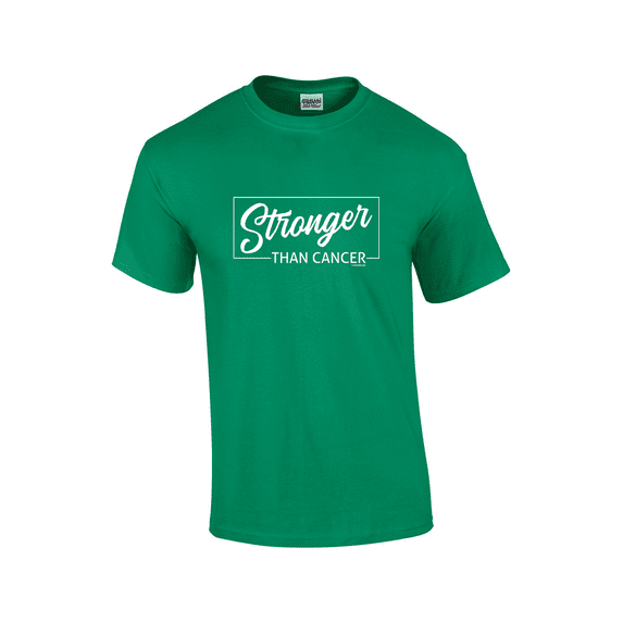 Stonger Than Cancer Inspirational Breast Cancer Awareness Unisex Fight Against Cancer Short Sleeve Unisex Graphic T-Shirt-Kelly Green-4xl