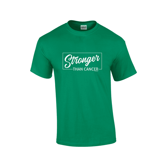 Stonger Than Cancer Inspirational Breast Cancer Awareness Unisex Fight Against Cancer Short Sleeve Unisex Graphic T-Shirt-Kelly Green-5xl