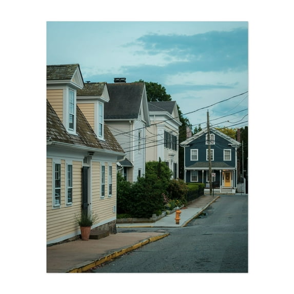 Stonington Residential 01 - Stonington Connecticut Photography Street Photography Architecture Vintage Rural Scenic Summer Cityscape Unframed Wall Art Print 24 x 30 inches