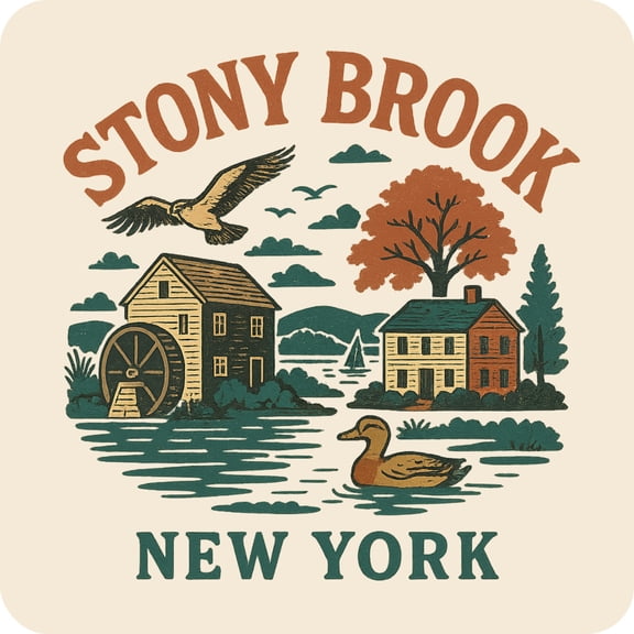 Stony Brook New York Keepsakes Souvenir Vinyl Sticker – Destination Travel Keepsake Collectible (3-Inches Wide)