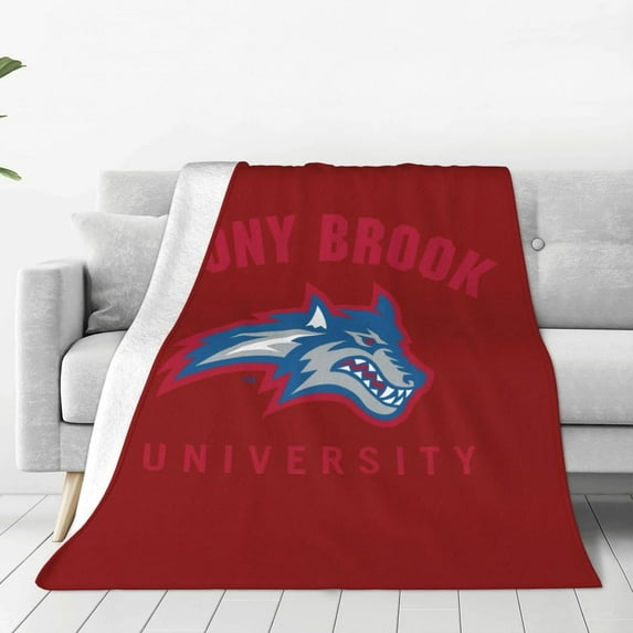 Stony Brook University Blanket Large Luxury Fleece Soft Anti-Static Anti-Pilling Flannel Bed Blanket
