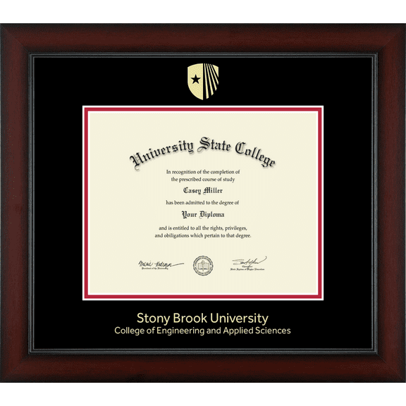 Stony Brook University College of Engineering and Applied Sciences Diploma Frame, Document Size 10" x 8"
