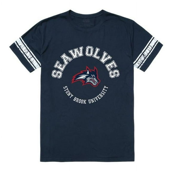 Stony Brook University Men Football T-Shirt, Navy - Extra Large