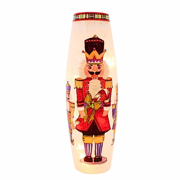 Stony Creek 11.75In Nutcracker Pre-Lit Large Vase, Glass, German Folklore Strength Power Nck4209