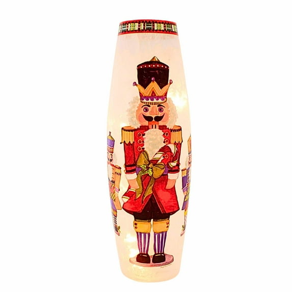 Stony Creek 11.75In Nutcracker Pre-Lit Large Vase, Glass, German Folklore Strength Power Nck4209