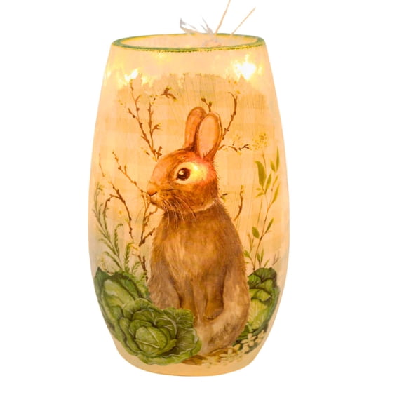 Stony Creek 5.25In Spring Bunnies Pre-Lit Small Glass Vase, Glass, Spring Lighted Easter Brr6204 Right