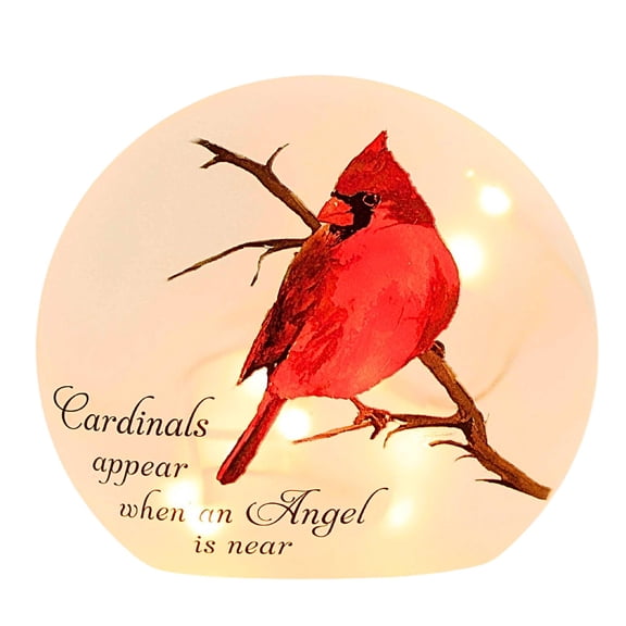 Stony Creek 6.25In Angel Cardinals Pre-Lit Small Orb, Glass, Bereavement Bird Electric Plug-In Cbc4261 Single