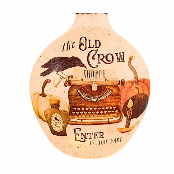 Stony Creek 7.00In Hocus Pocus Pre-Lit Glass Vase, Glass, Halloween Novelty Lighting Dbh5207 Crow