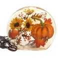 thumbnail image 1 of Stony Creek FALL LIGHTED ROUND GLASS VASE Glass Autumn Hsf7261 Orange, 1 of 2