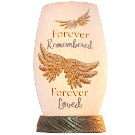 Stony Creek Forever Remembered Memorial, Sympathy, Bereavement Lighted Glass Vase with Base 5.7 x 3.1 x 3.1" Inspirational - NEW
