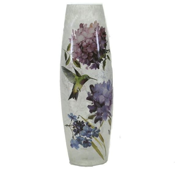 Stony Creek Hydrangea Hummingbird Vase Lg Glass Pre-Lit Vase Lal0209 Purple