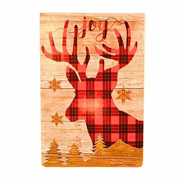 6.00In Lighted Rectangle Glass Vase, Glass, Plaid Joy Twp8218 Buck