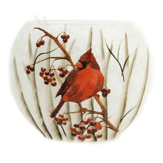 Stony Creek OVAL CARDINAL LIGHTED VASE Glass Electric Btc7215 A