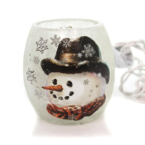 Stony Creek SMALL SNOWMAN LIT JAR Electric Coal Eyes Carrot Dsc7252 Snowflakes