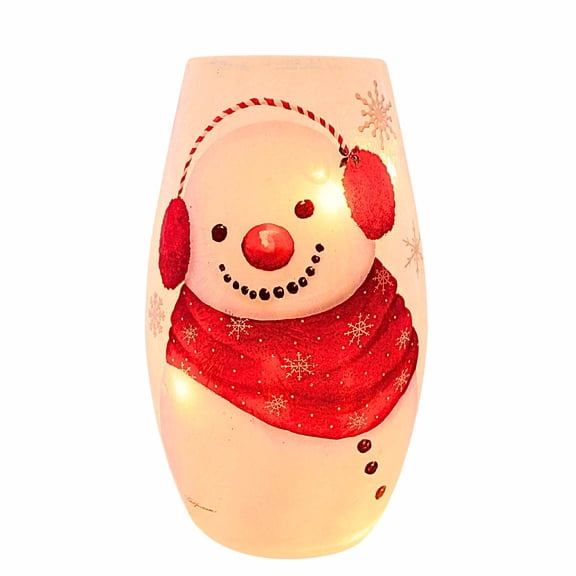 Stony Creek Snowman In Red Med Pre-Lit Med Electric Frosty Snowflakes Emr1205 Ear Muffs