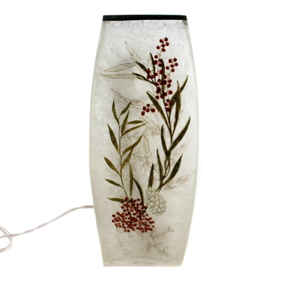 Stony Creek TALL LIGHTED GLASS VASE Glass Berries Holiday Swg8262 A