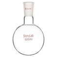 thumbnail image 1 of StonyLab 500ml Round Bottom Single Neck Lab Flask, Clear Heat‑resistant Borosilicate Glass with 24/40 Joint, 1 of 7