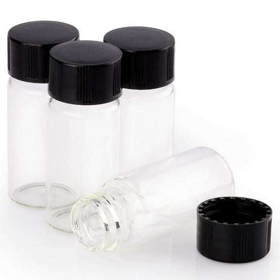 StonyLab Clear Glass Sample Vials with Cap, Liquid Sampling Bottle Reagent Bottle, 10ml, 42 packs
