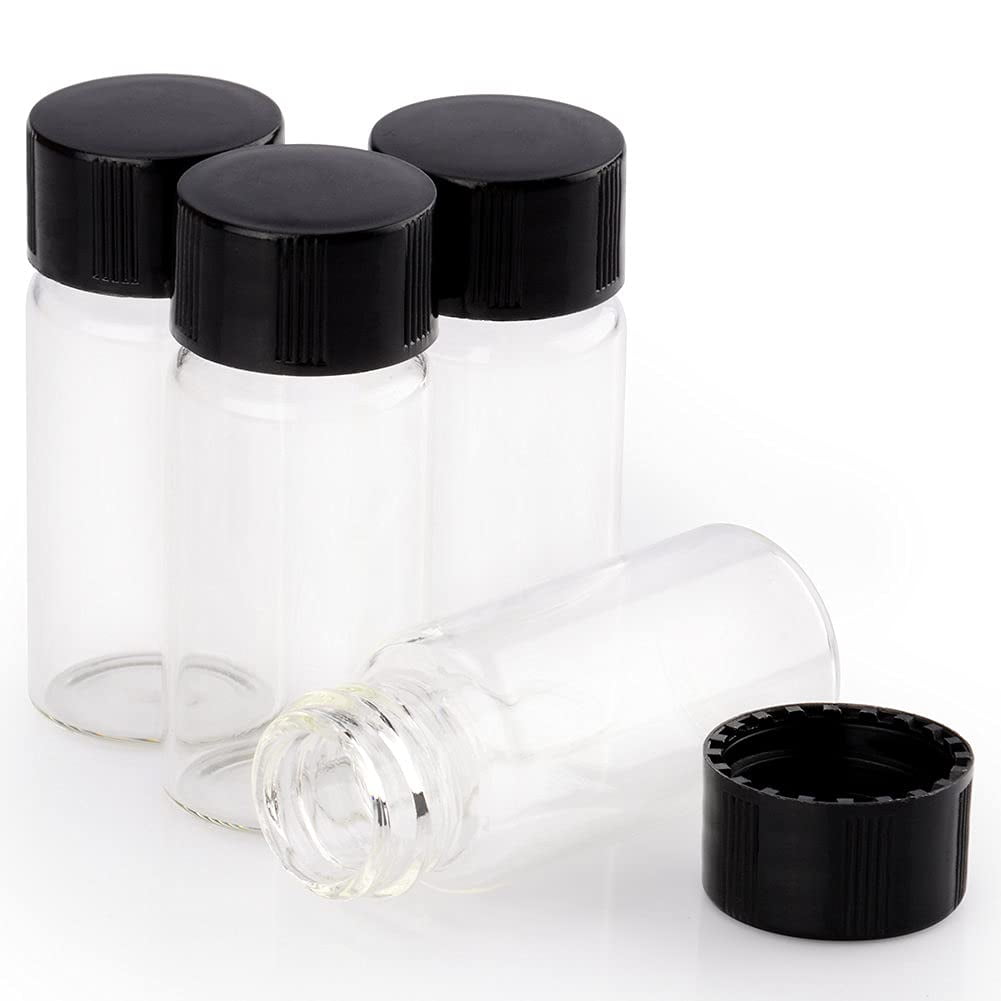 StonyLab Clear Glass Sample Vials with Cap, Liquid Sampling Bottle