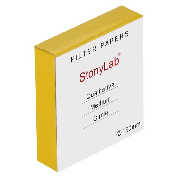 StonyLab Filter Paper, 150mm Cellulose Circles, 20µm, Medium Flow, Round Form, 100 pack