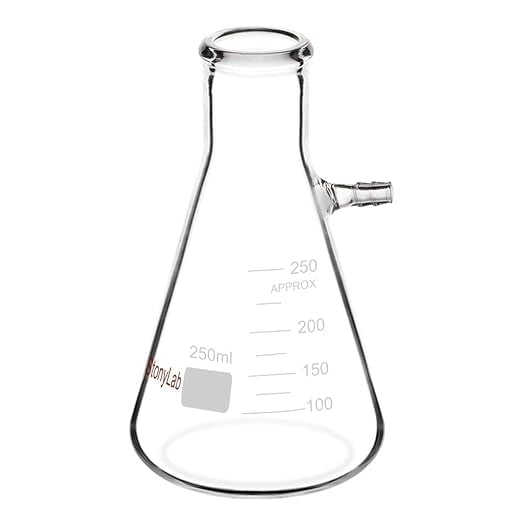 StonyLab Glass 250ml Heavy Wall Borosilicate Glass Filtering Flask ...