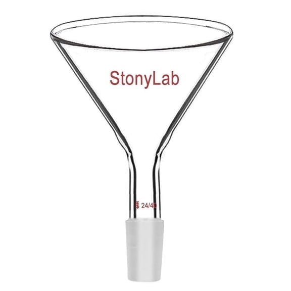 StonyLab 50ml Borosilicate Glass Powder Funnel, 100mm Top, 24/40 Short Stem, Lab Glass Transfer Tool
