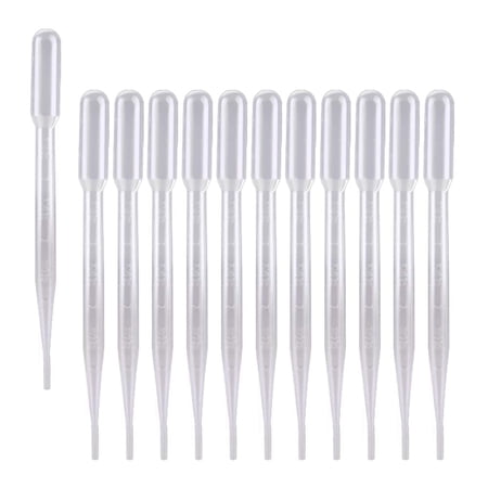 StonyLab Pipette Droppers 3 ml, Graduated Plastic Transfer Pipettes for Essential Oils, Clear and Dis (3ml, 100 packs)