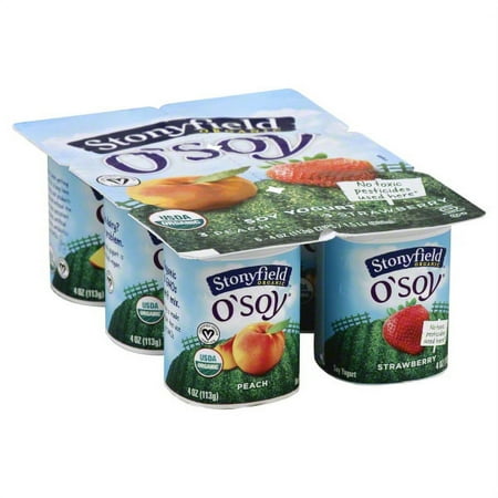 Stonyfield Farm Peach & Strawberry O’Soy, 6pk
