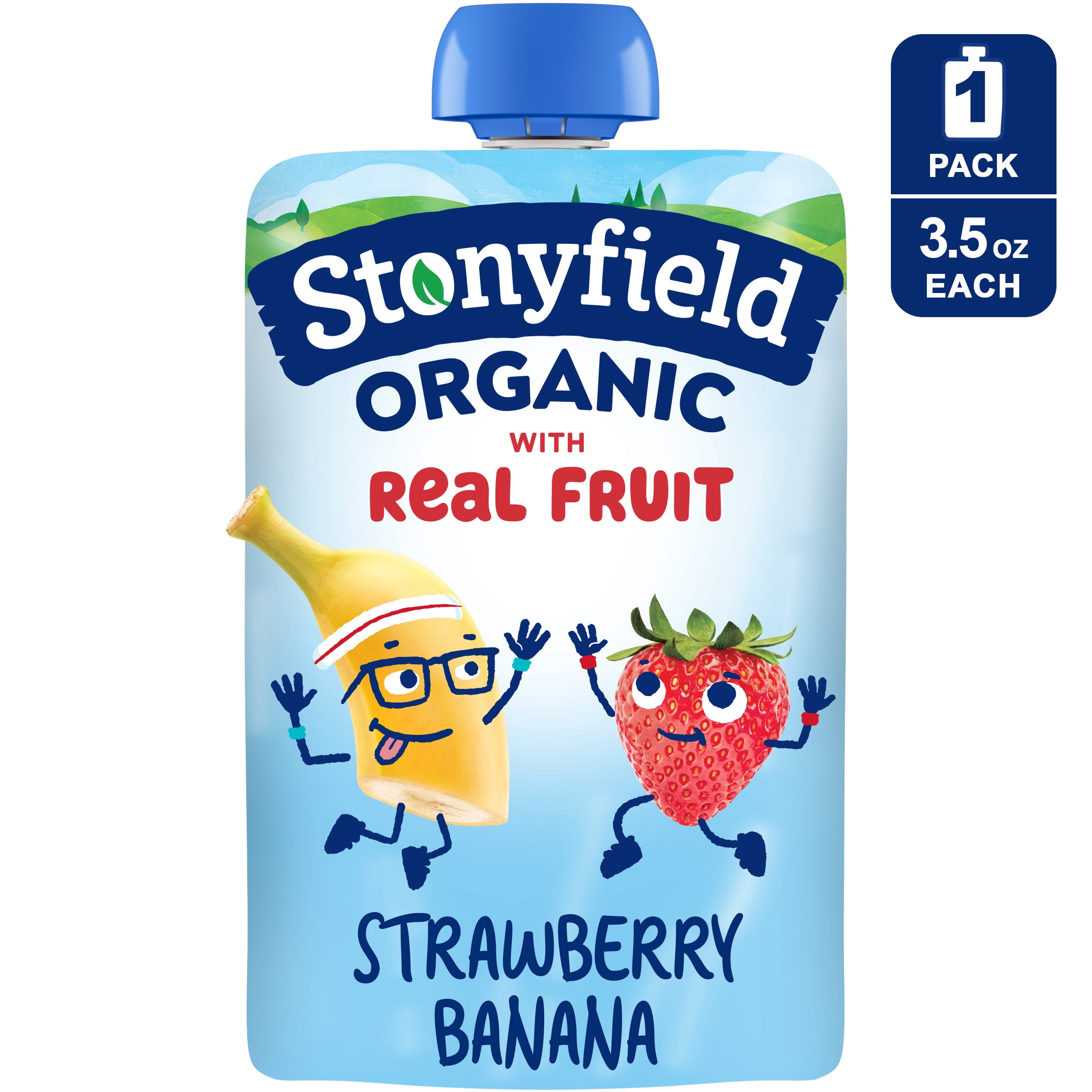 Stonyfield Organic Kids Lowfat Yogurt Pouch, Strawberry Banana, 3.5 oz.