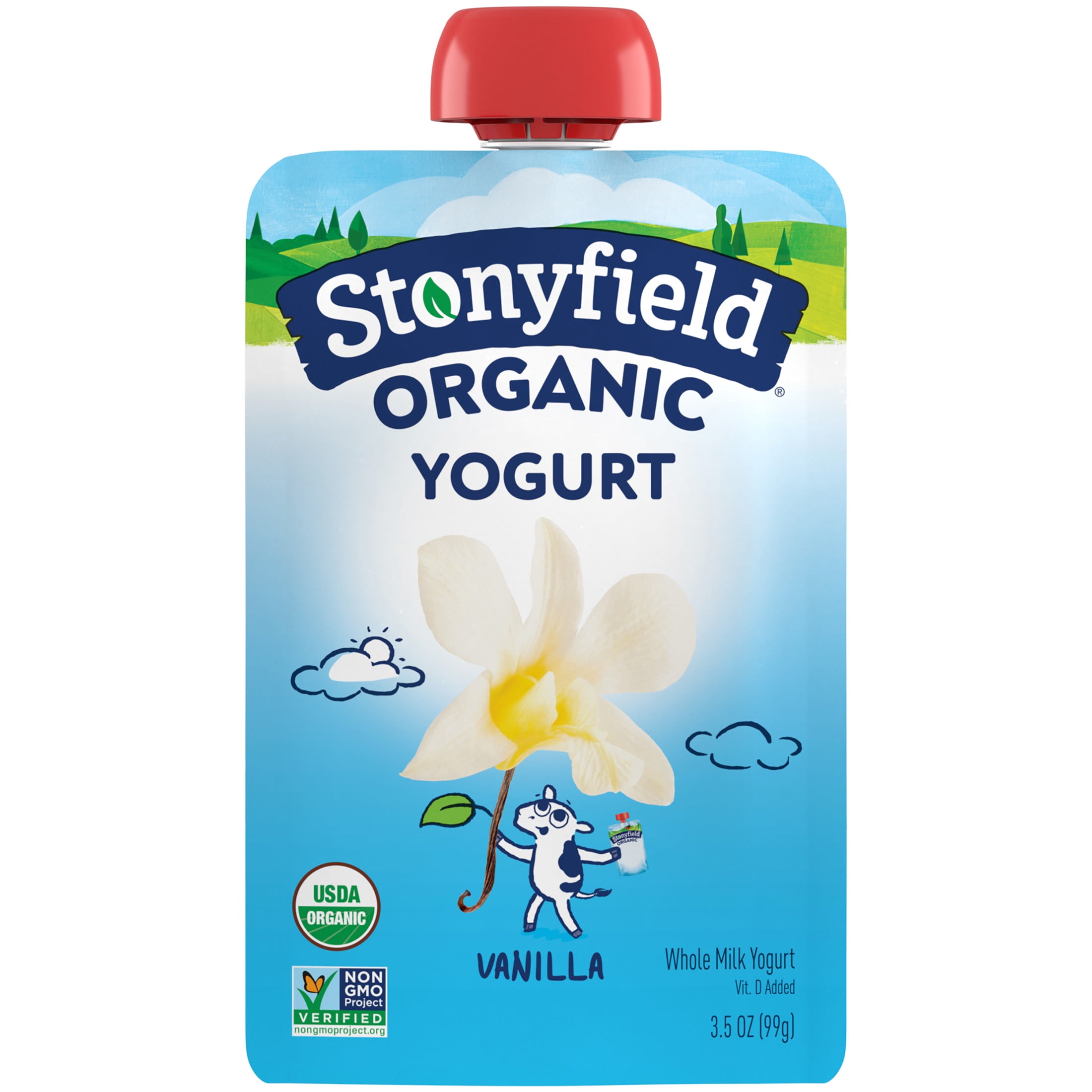 Stonyfield Organic Kids Whole Milk Yogurt Pouch, Vanilla, 3.5 oz