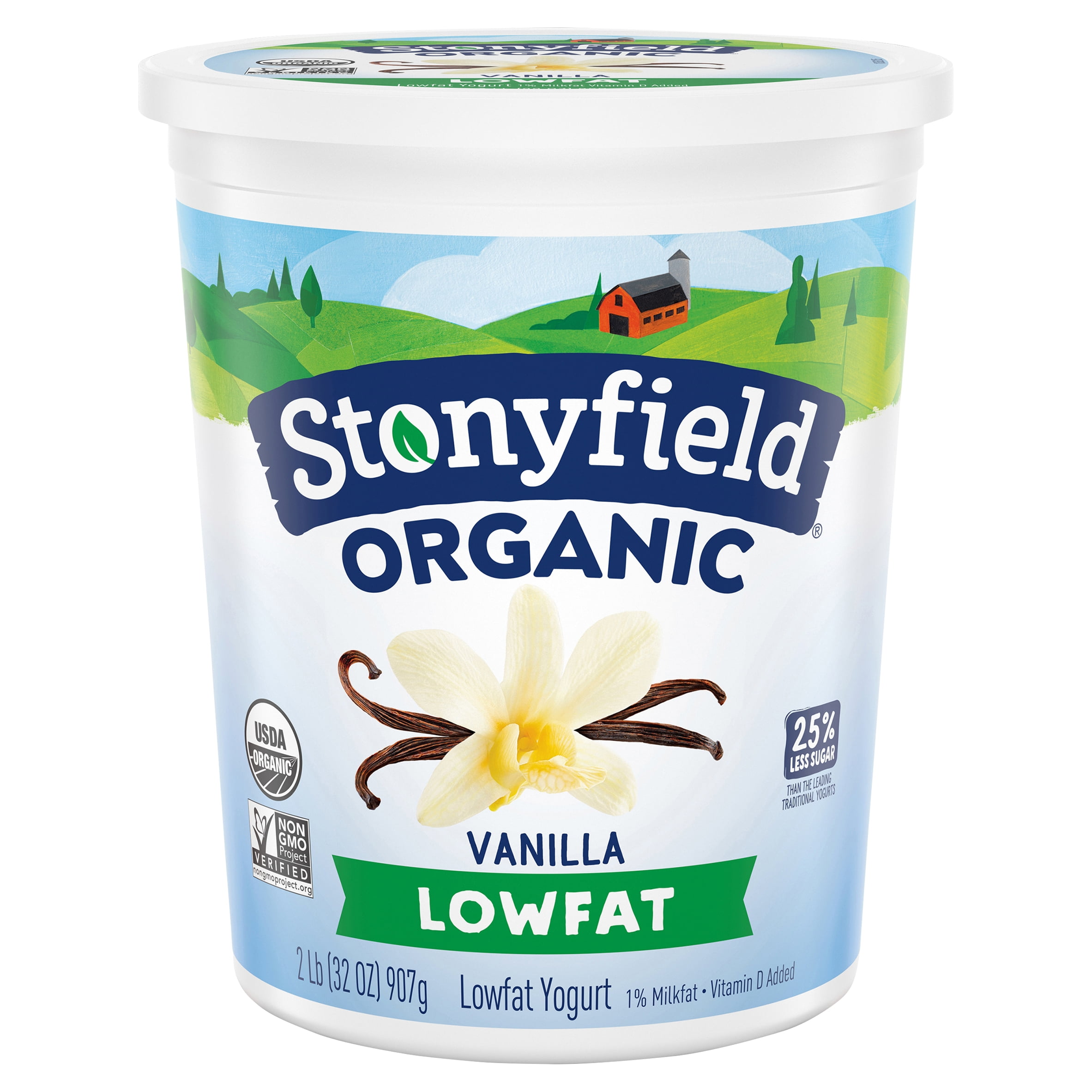 Stonyfield Organic Lowfat Vanilla Yogurt, 32oz Tub - Walmart.com