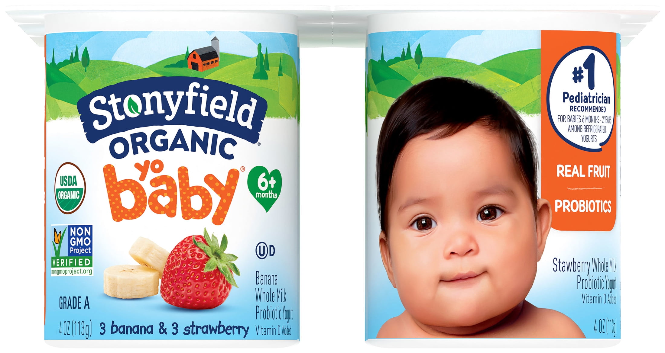 Stonyfield Organic YoBaby Whole Milk Baby Yogurt Cups, Banana