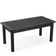 Stoog 35.5" Outdoor Adirondack Coffee Table, HIPS All Weather Patio Coffee Table for Garden Lawn Porch Balcony, Black