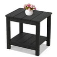 thumbnail image 1 of Stoog Outdoor Patio Rectangular Side Table, 2-Tier End Table for Adirondack Chair, Backyard, Garden, Pool, Lawn, Beach, Black, 1 of 10