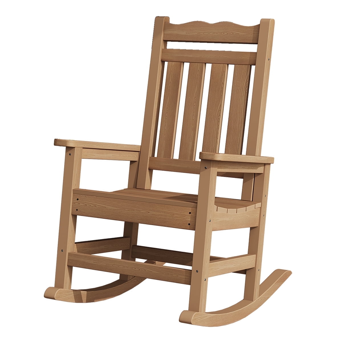 Stoog, Outdoor Patio Rocking Chair, All-Weather Oversized, Teak Brown ...