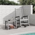 thumbnail image 1 of Stoog Outdoor Rocking Chair & Table set of 2, Porch Rocker with Table, 400Lbs Support HIPS Garden Rocker with High Back, Gray, 1 of 7