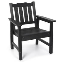 Stoog Patio Chair with Backrest, Oversized All-Weather Outdoor Dining Chair for Garden, Backyard, 400 lbs Weight Capacity, Black