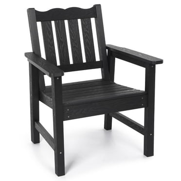 Stoog Patio Chair with Backrest, Oversized All-Weather Outdoor Dining Chair for Garden, Backyard, 400 lbs Weight Capacity, Black